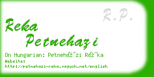 reka petnehazi business card